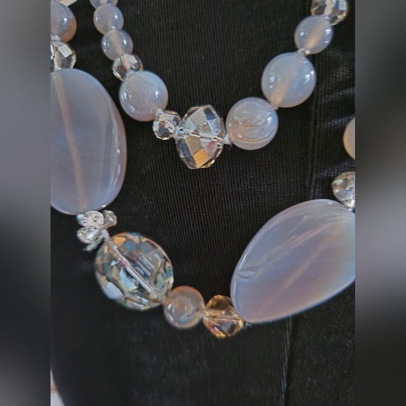 Vintage Agate & Crystal bead Necklace EUC - Picture 5 of 13